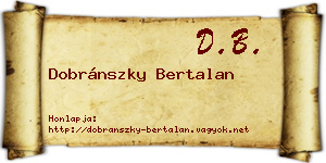 Dobránszky Bertalan névjegykártya
