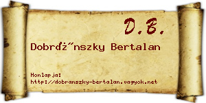 Dobránszky Bertalan névjegykártya