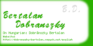 bertalan dobranszky business card